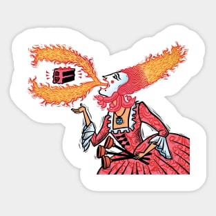 Marie Antoinette Breathes Fire Sticker